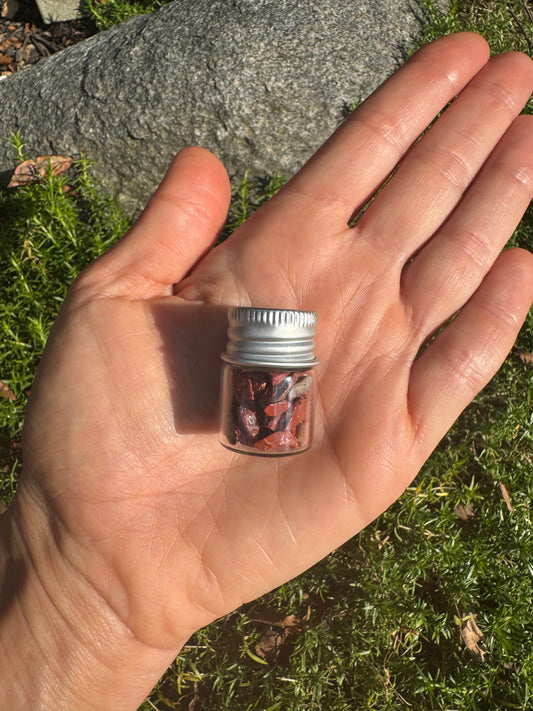 Crystal Wishing Bottle- Red Jasper
