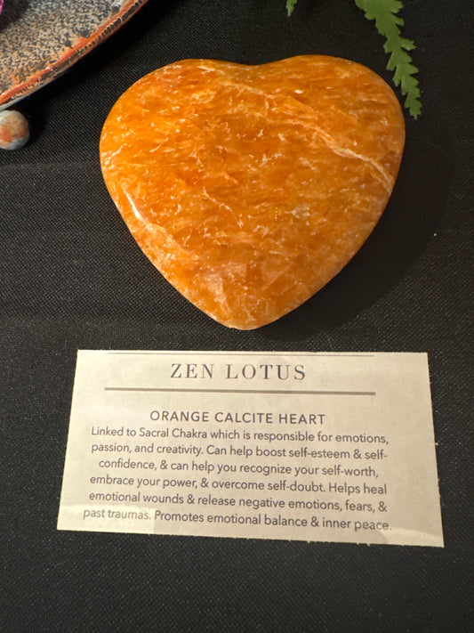 Orange Calcite Heart