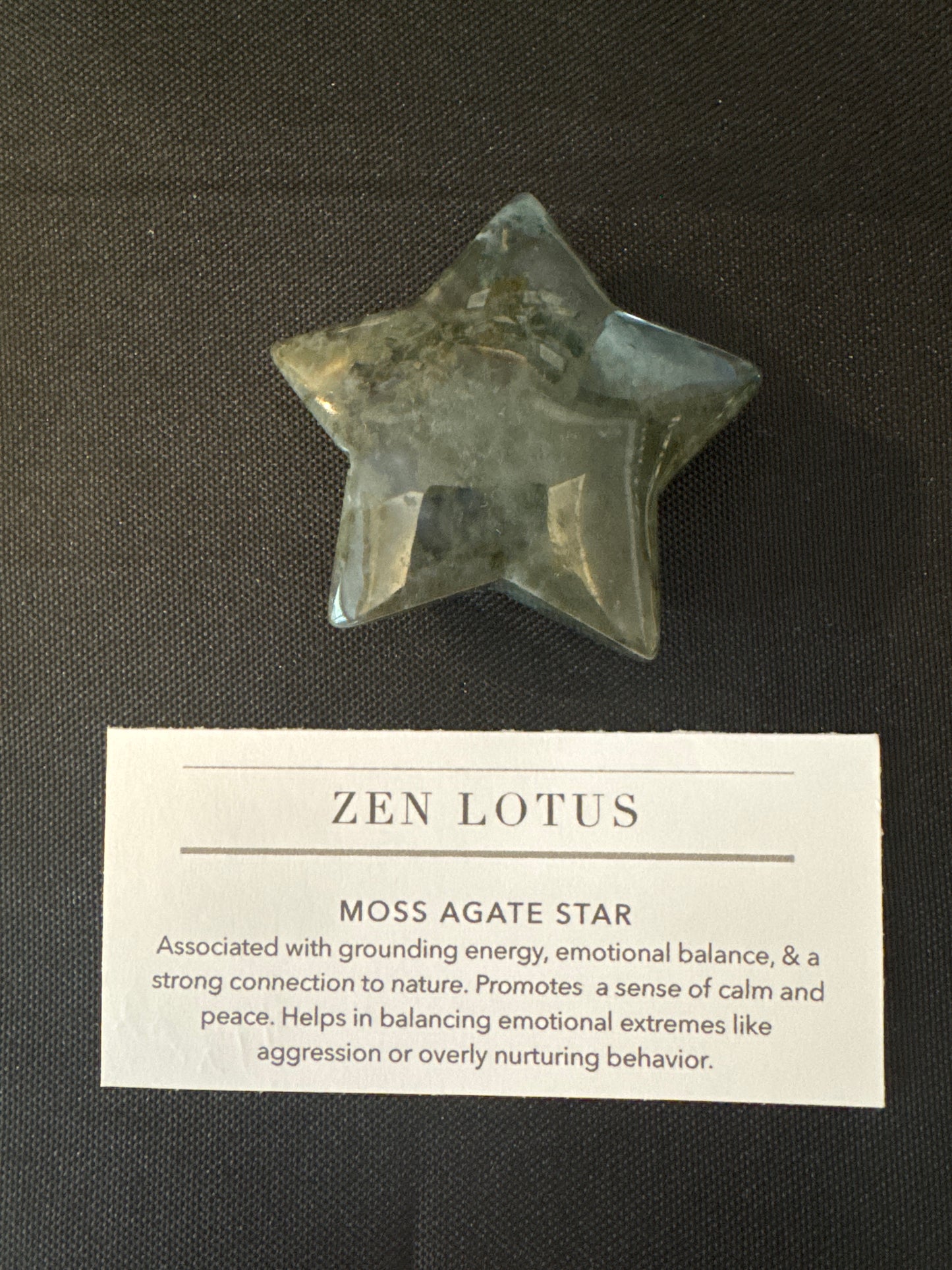 Moss Agate Star Crystal Car Clip