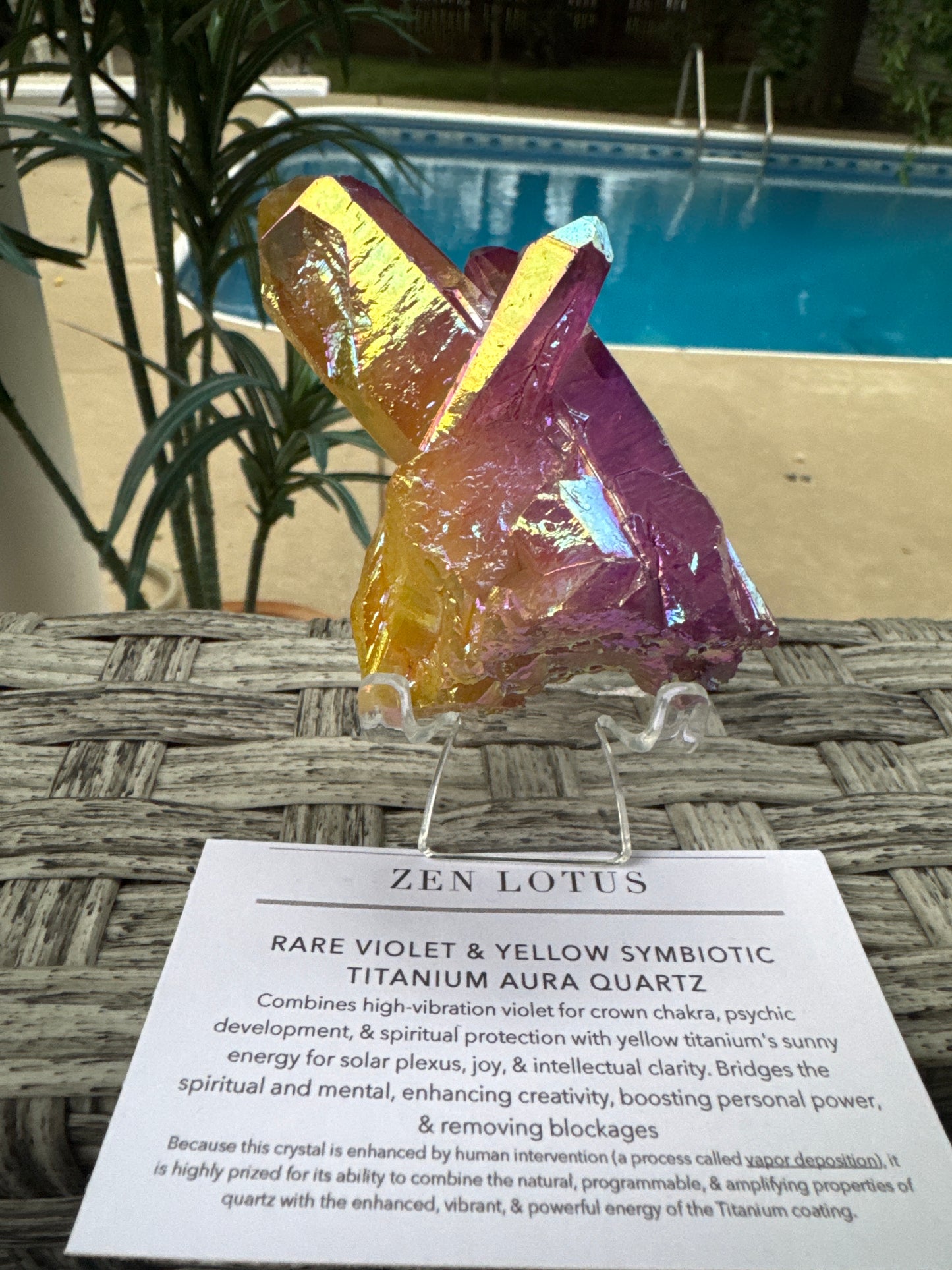 Rare Violet & Yellow Symbiotic Titanium Aura Quartz