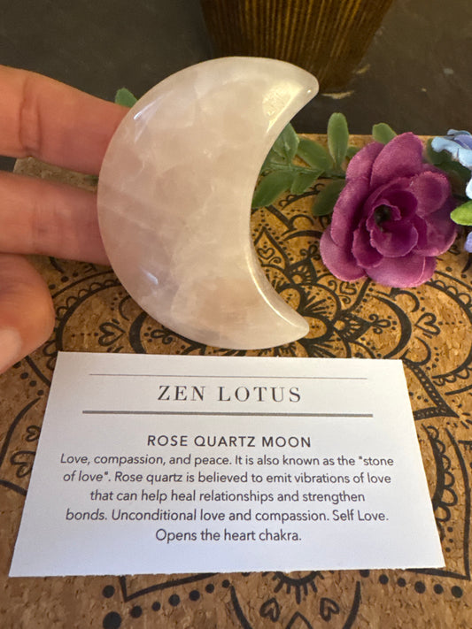 Rose Quartz Moon Crystal Car vent Clip