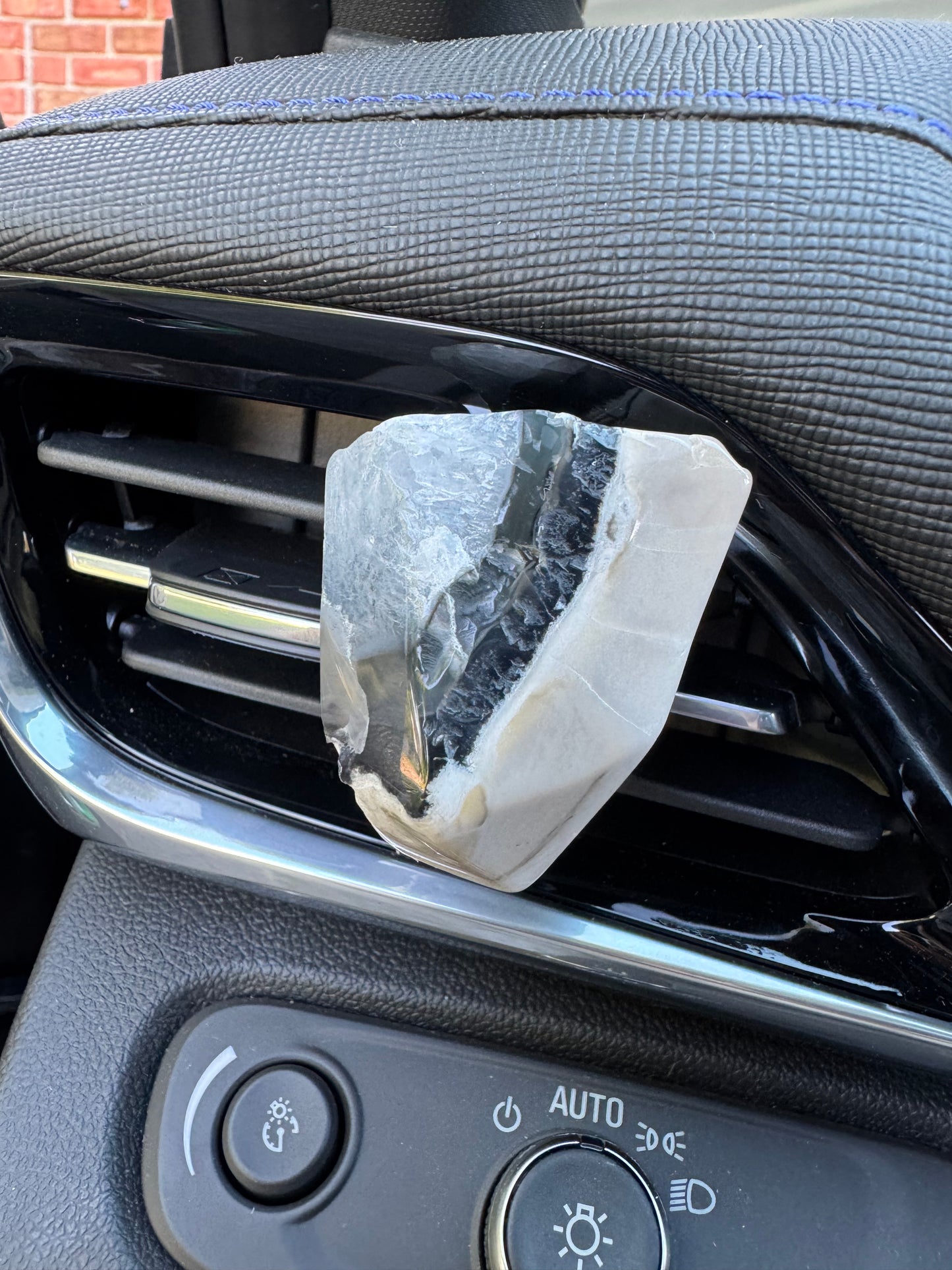 Volcanic Agate Crystal Car Clip