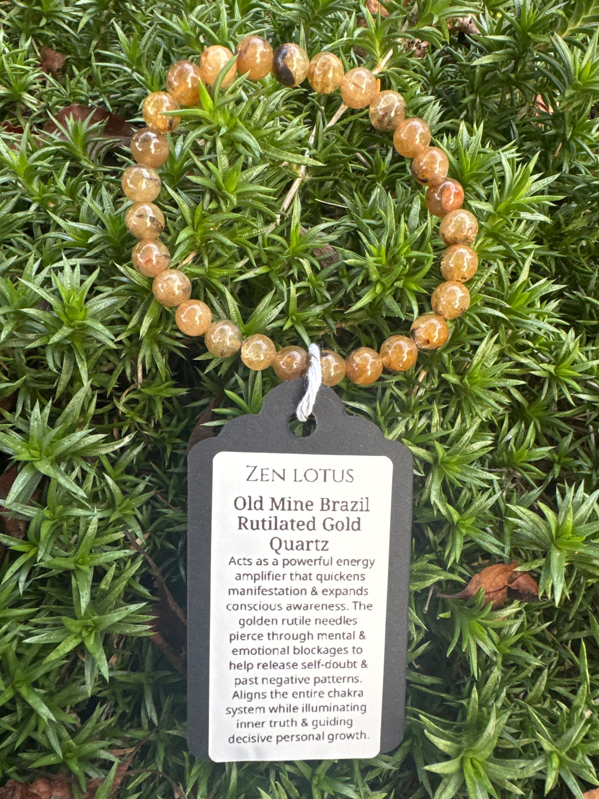 Old Mine Brazilian Gold Rutilated Quartz 6mm beads