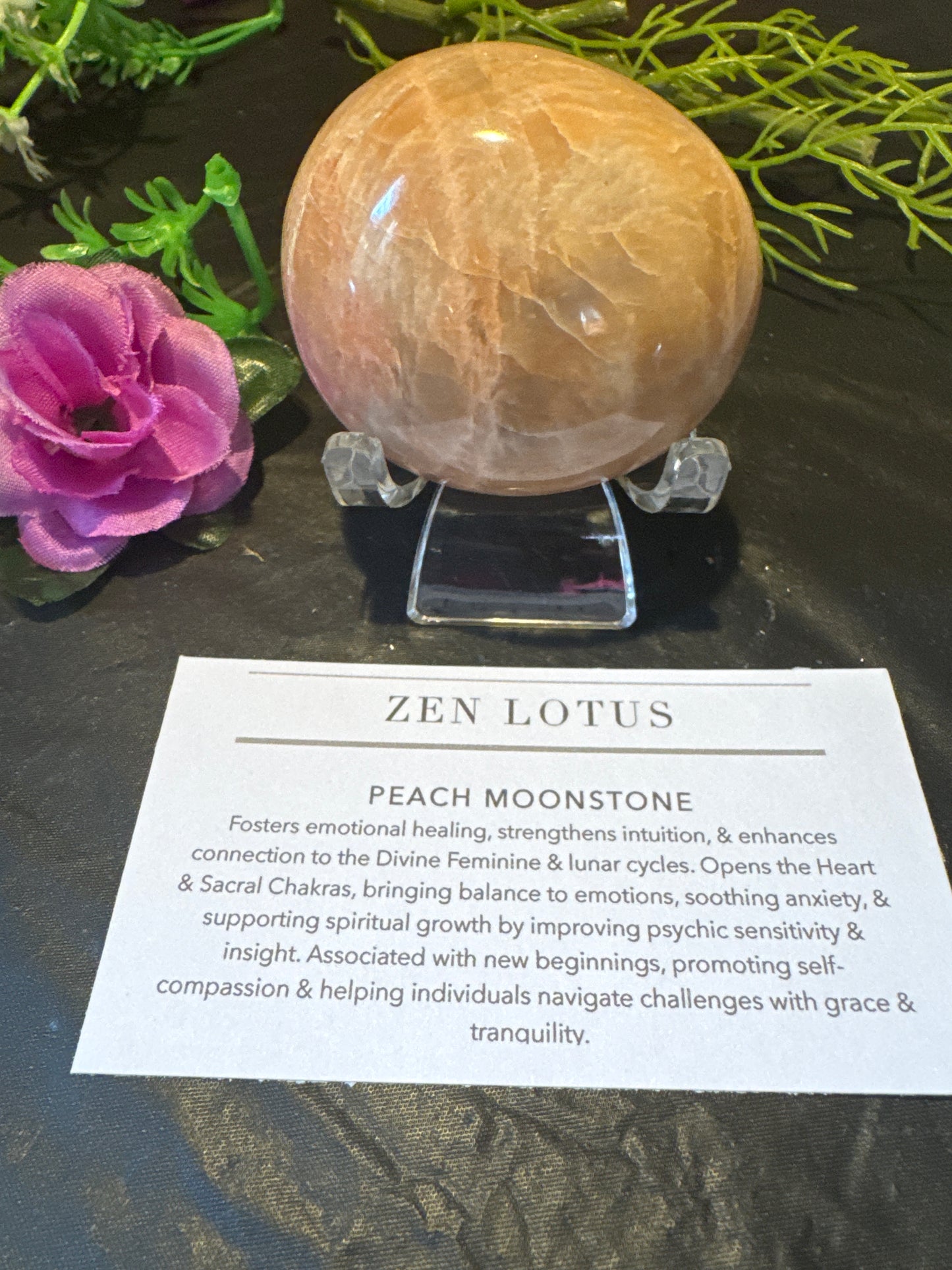 Peach Moonstone Palm Stone