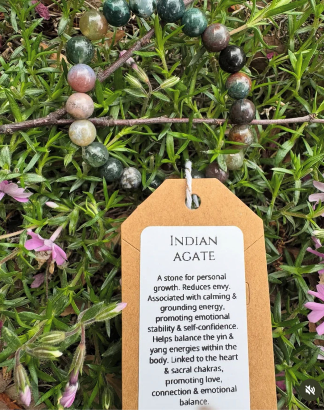 Indian Moss Agate Natural Stone Bracelet