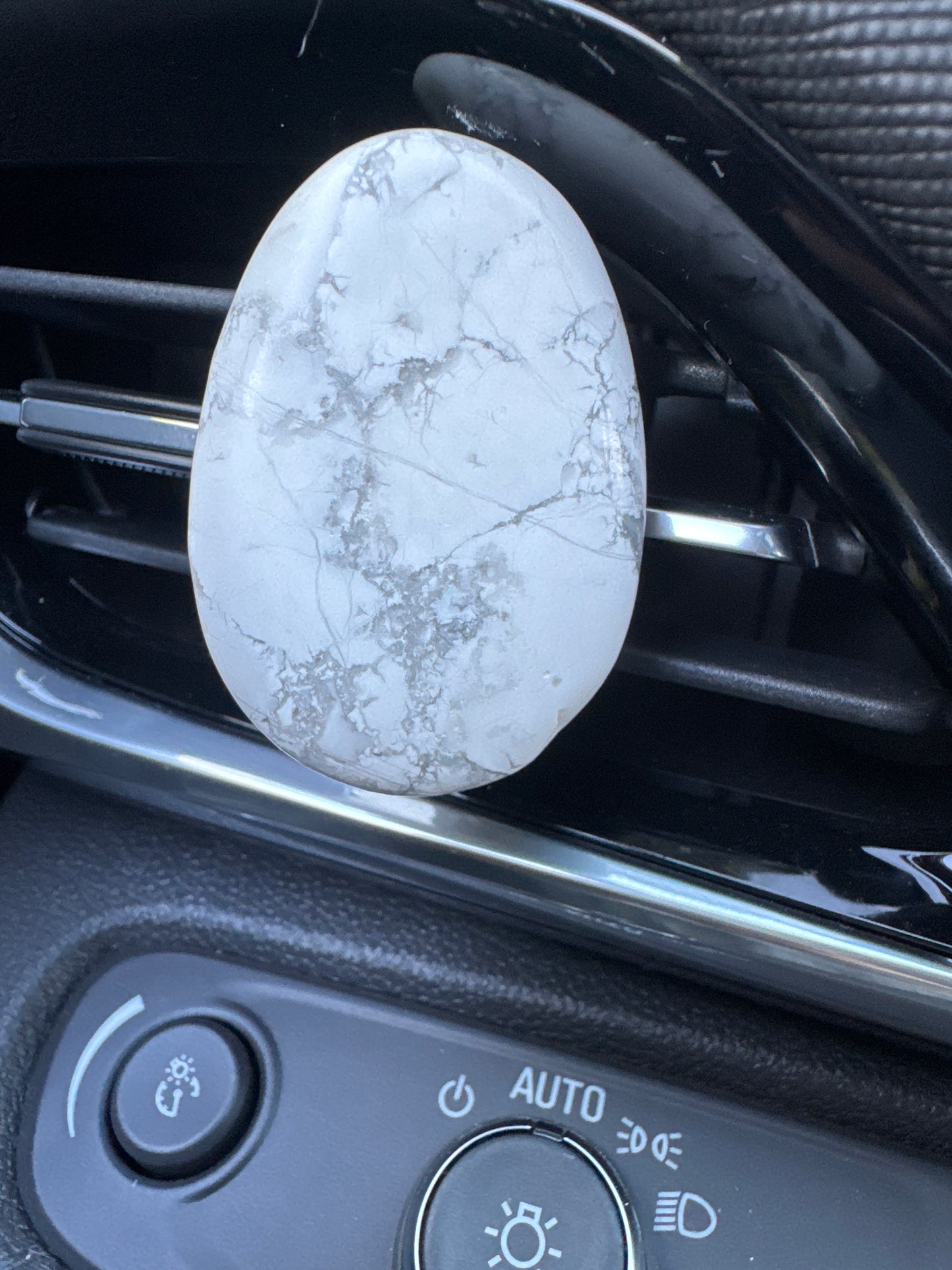 White Howlite Crystal Car Clip