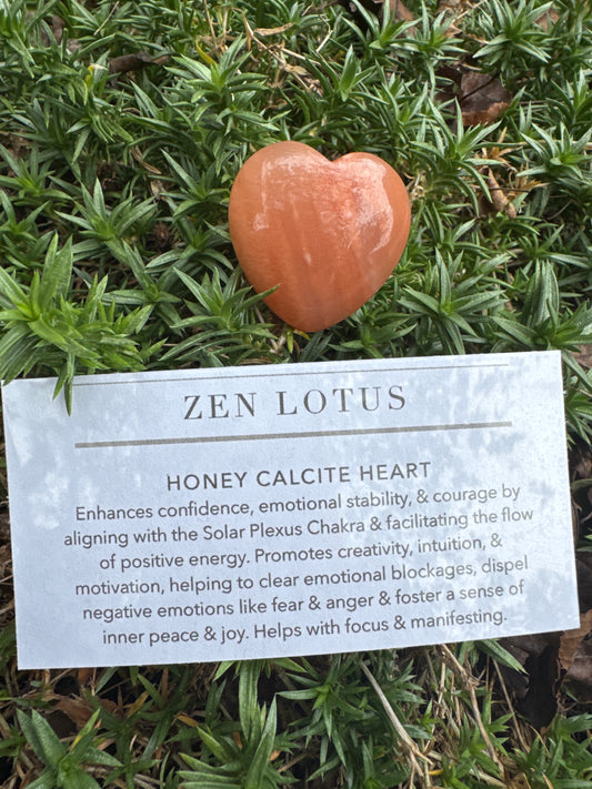 Honey Calcite Heart Crystal Car Clip