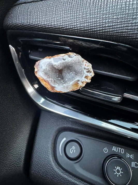 Geode Agate Crystal Car Vent Clip