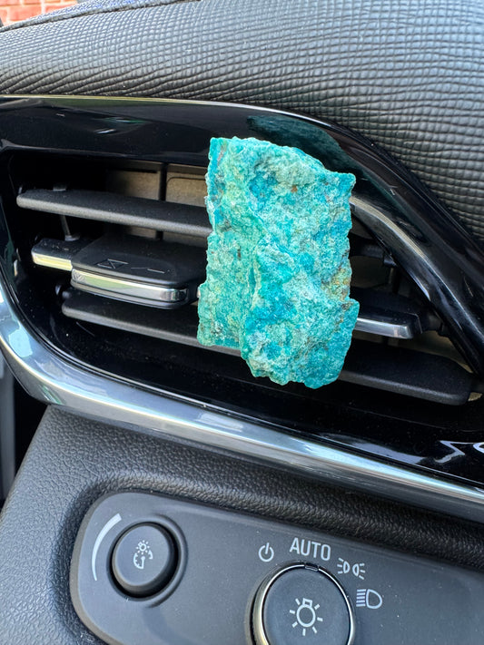 Chrysocolla Crystal Car Clip
