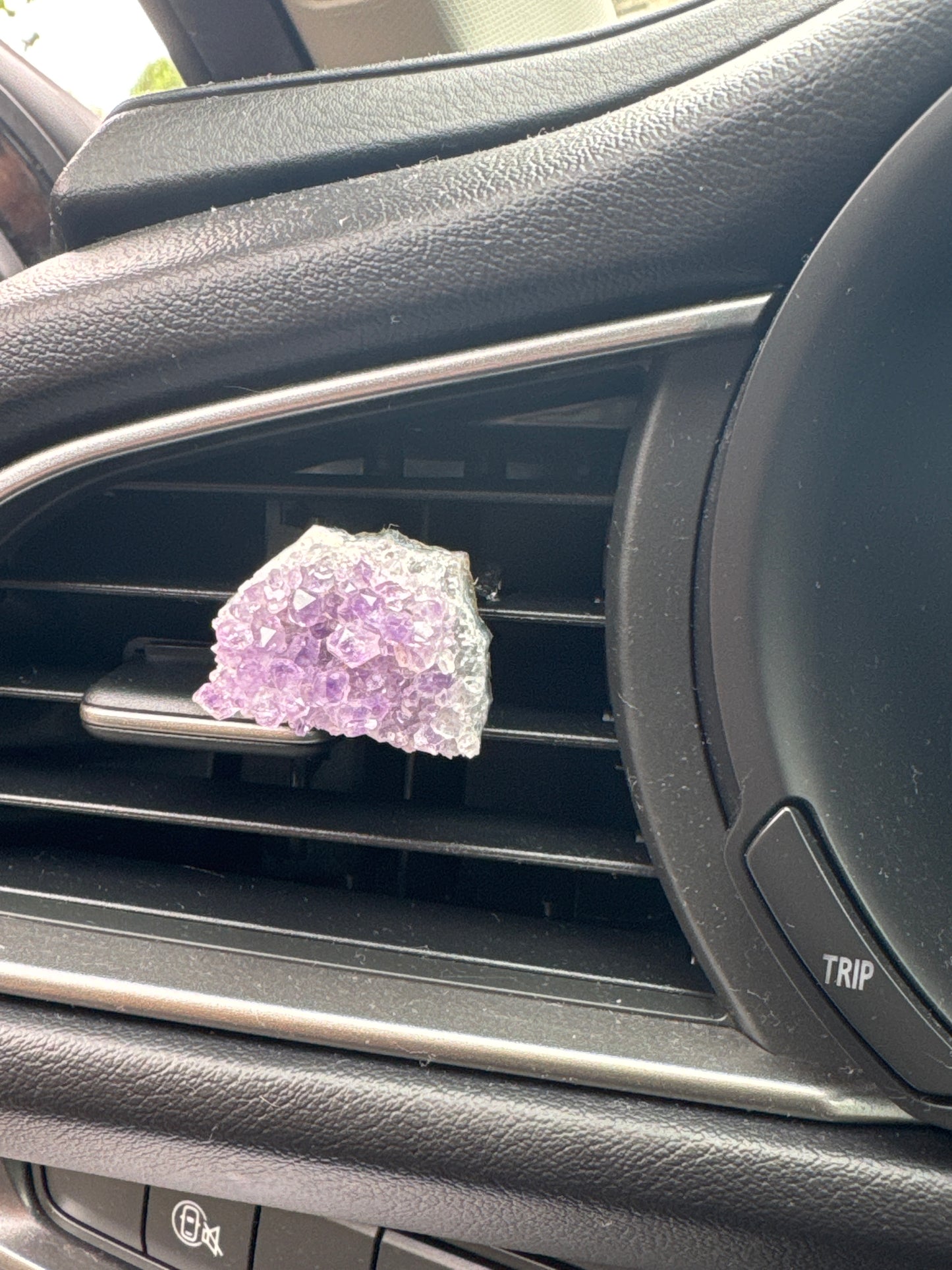 Amethyst Quartz Crystal Car Clip