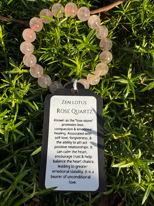 Rose Quartz Natural Stone Healing Bracelet 10mm stone bead