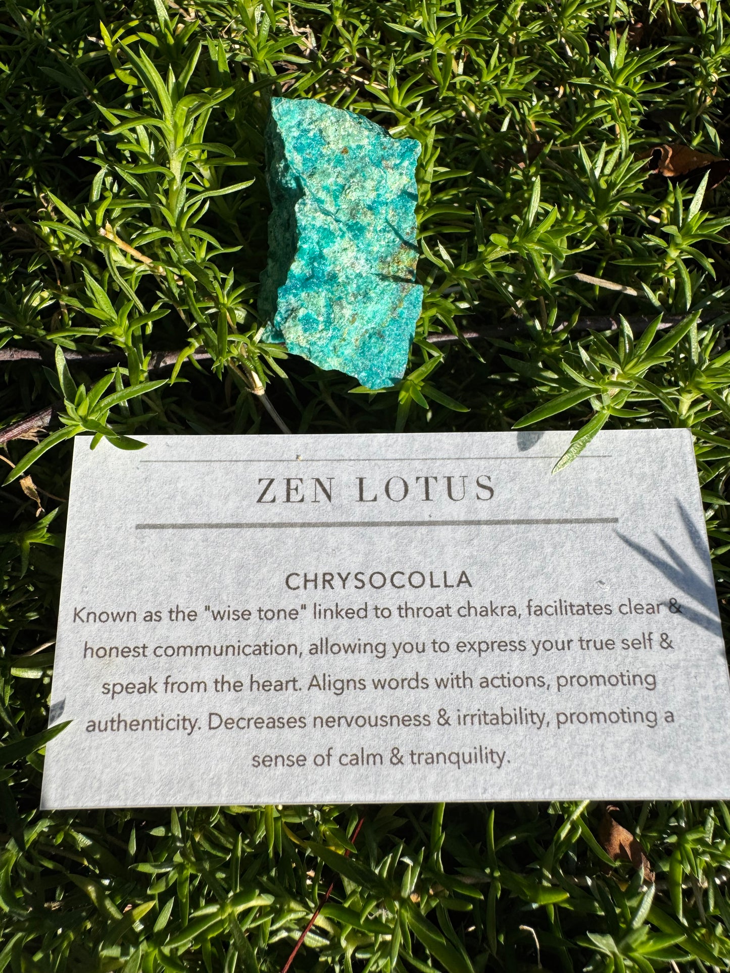 Chrysocolla Crystal Car Clip