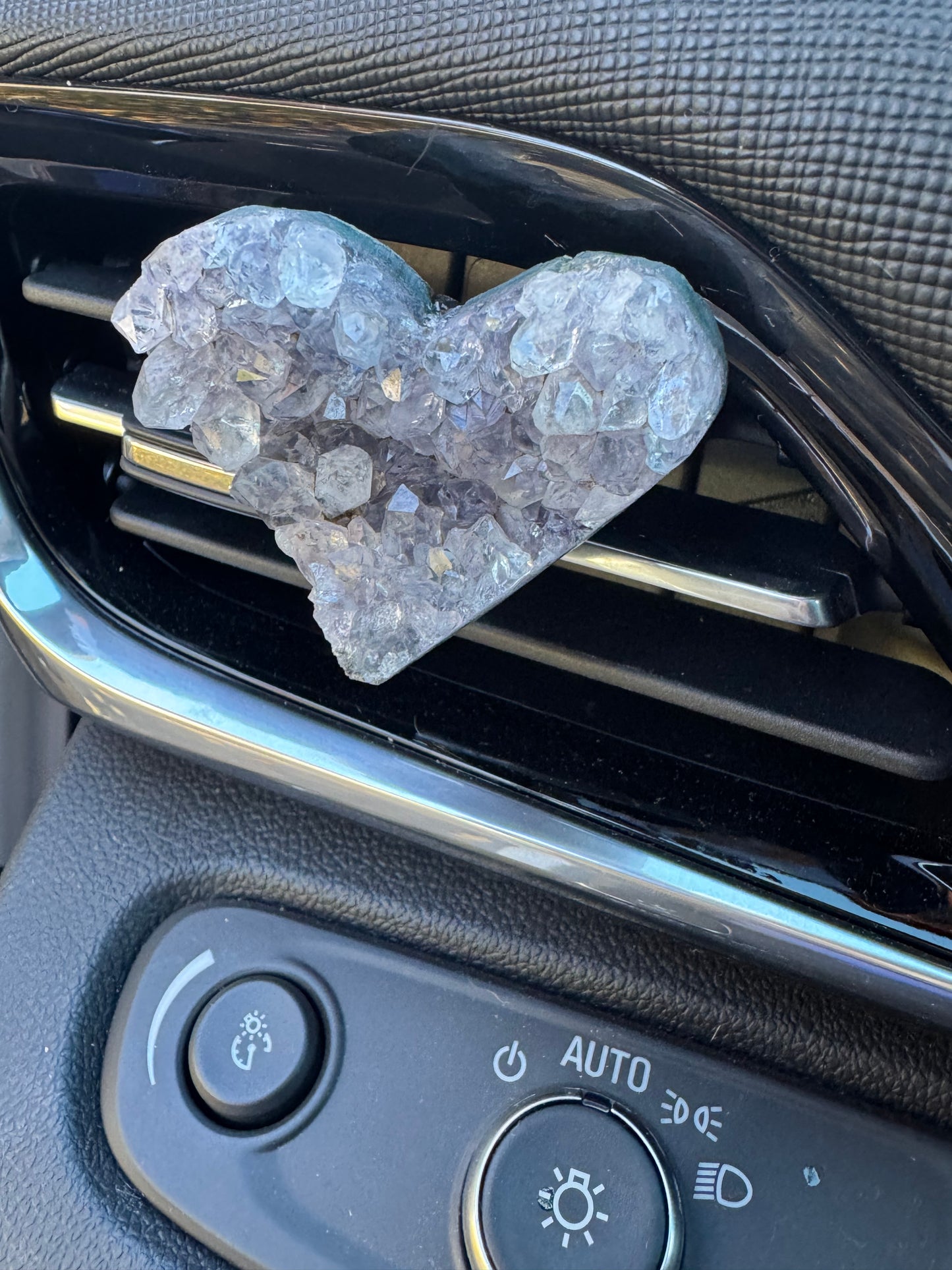 Amethyst Heart Crystal Car clip