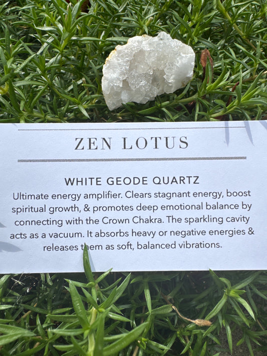 White Geode Quartz Crystal Car Vent Clip