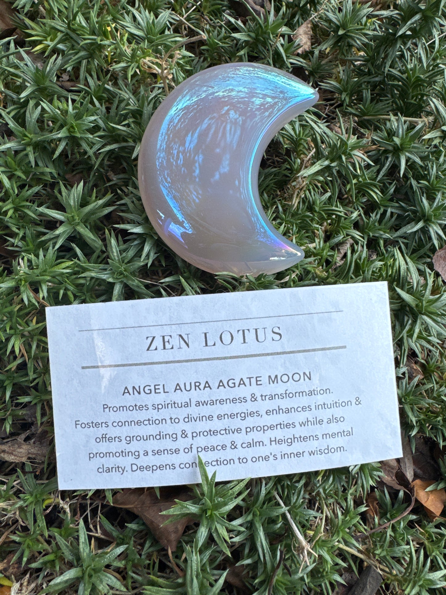 Angel Aura Druzy Moon Crystal Car Clip