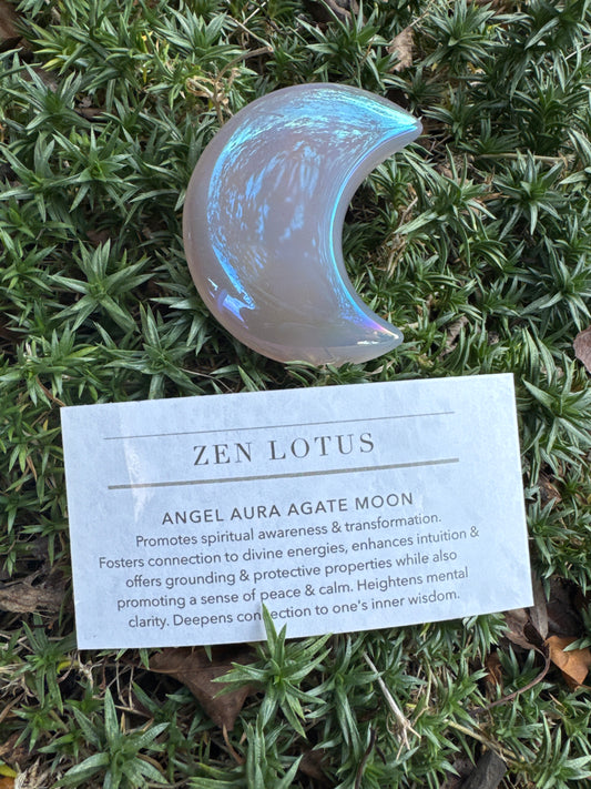 Angel Aura Druzy Moon Crystal Car Clip