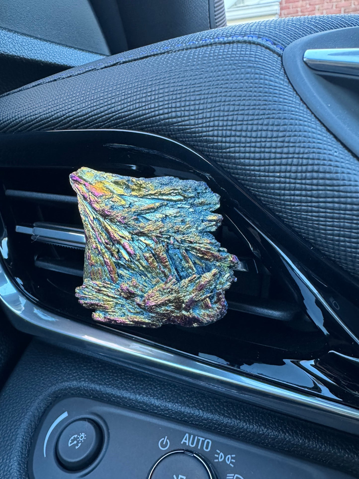 Aura Kyanite Crystal Car Clip