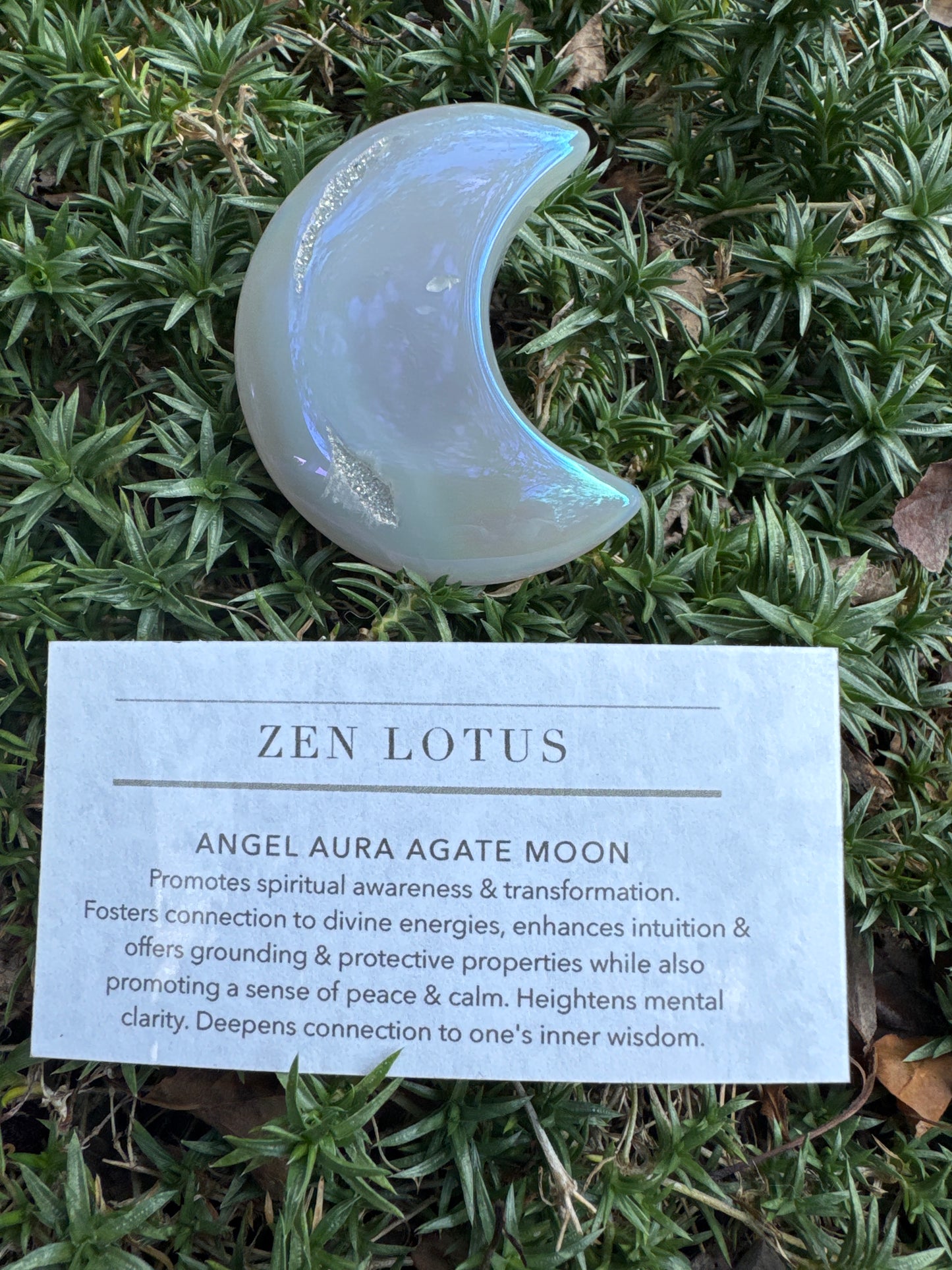 Angel Aura Druzy Moon Crystal Car Clip