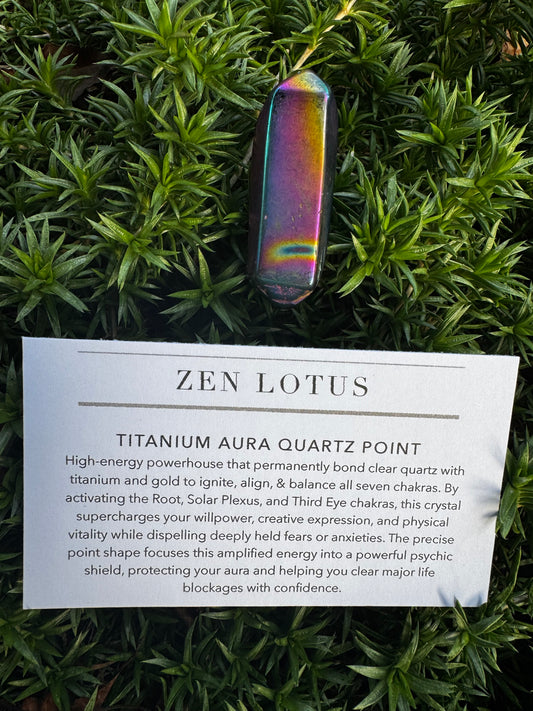 Titanium Aura Quartz Point Crystal Car Vent Clip