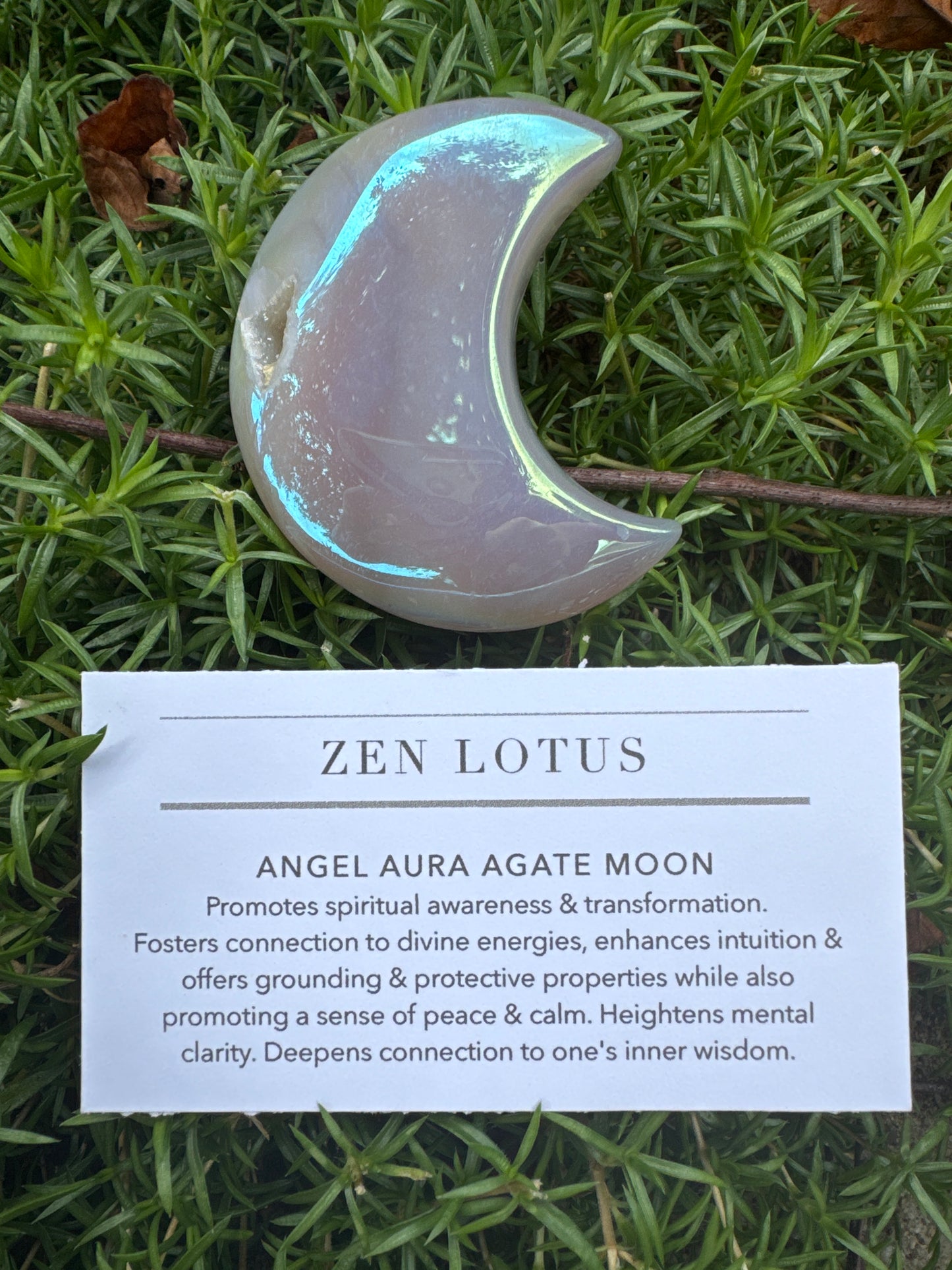 Angel Aura Druzy Moon Crystal Car Clip