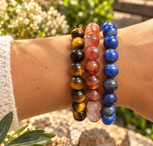 Aligned Action • Natural Stone Bracelet Stack