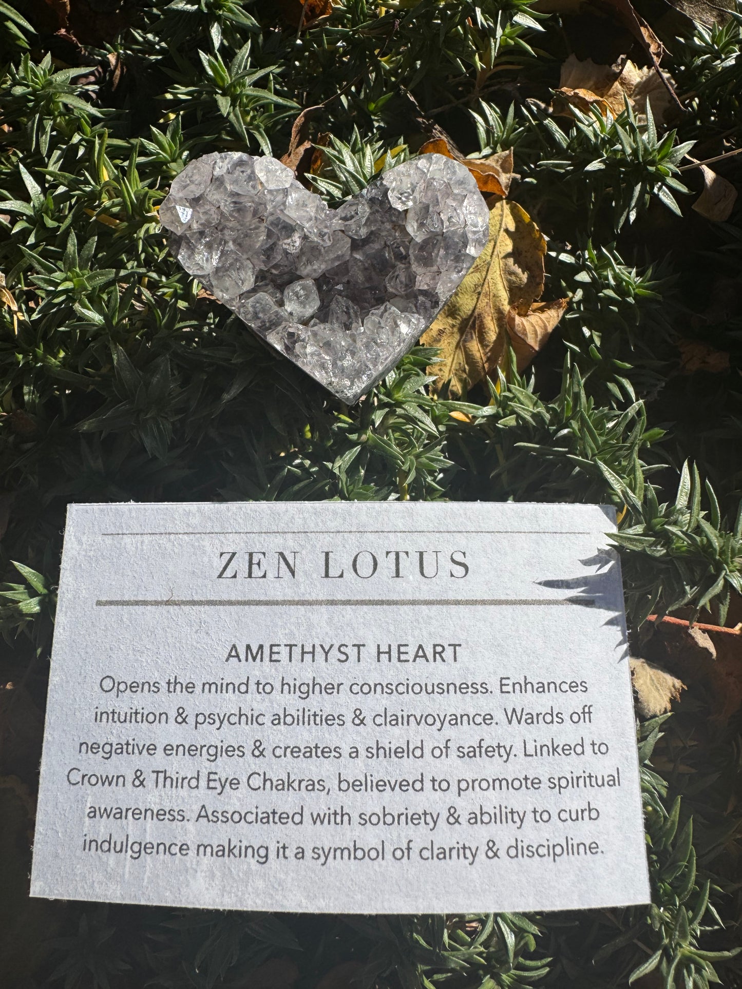 Amethyst Heart Crystal Car clip
