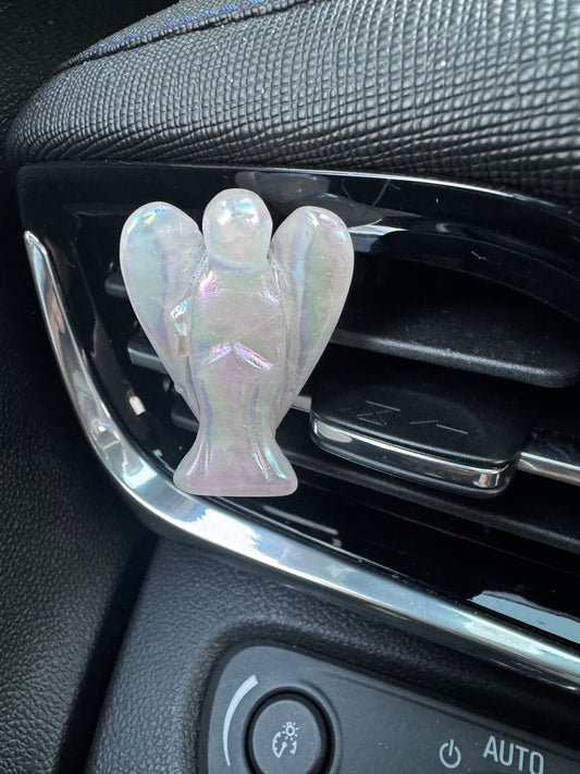 Angel Aura Rose Quartz Angel Crystal Car Vent Clip