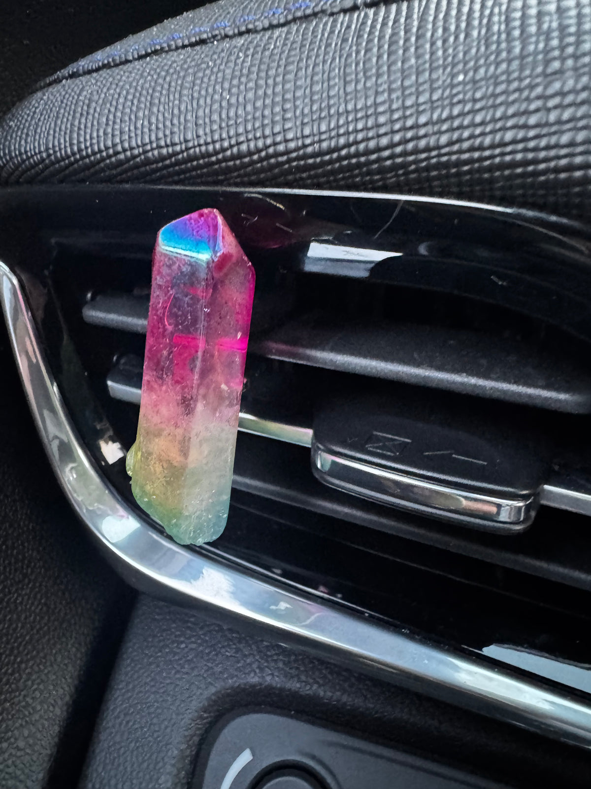 Aura Quartz Point Crystal Car Vent Clip (variety)