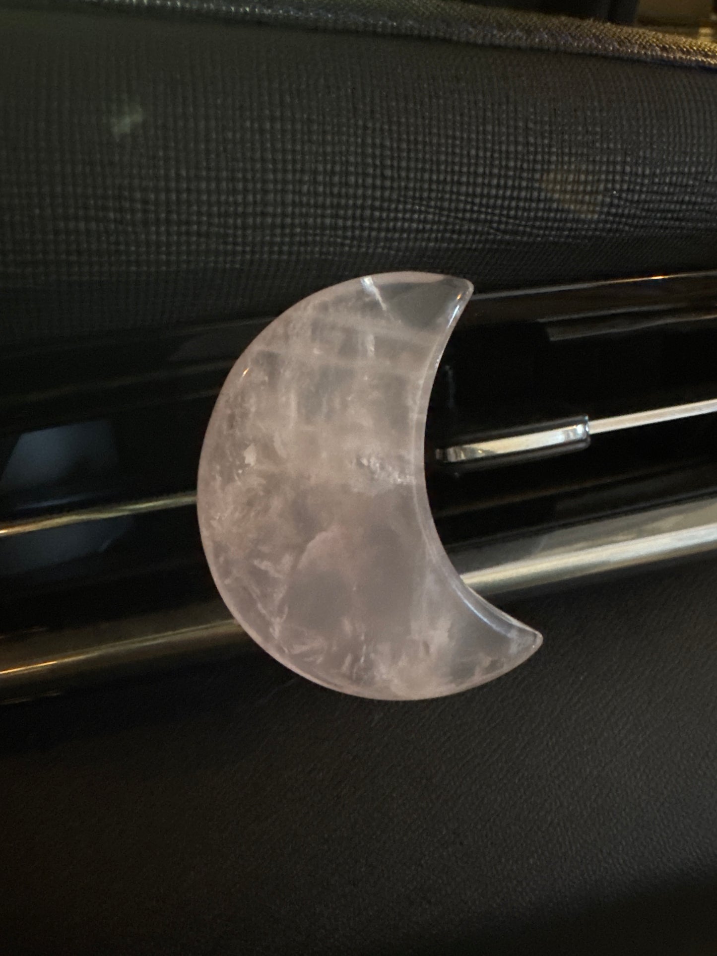 Rose Quartz Moon Crystal Car vent Clip