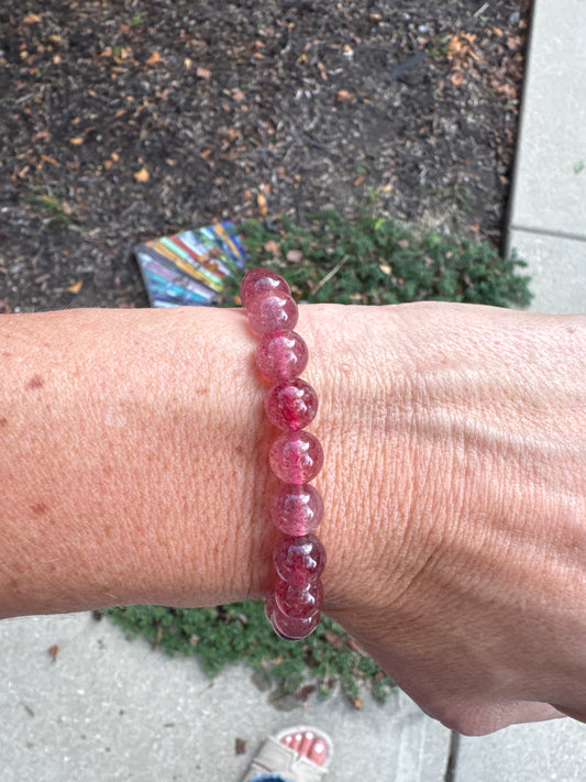 Strawberry Quartz Natural Stone Bracelet