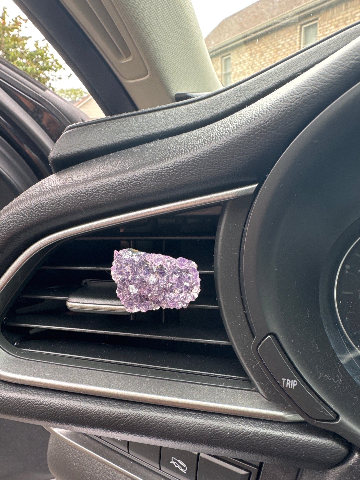 Amethyst Quartz Crystal Car Clip