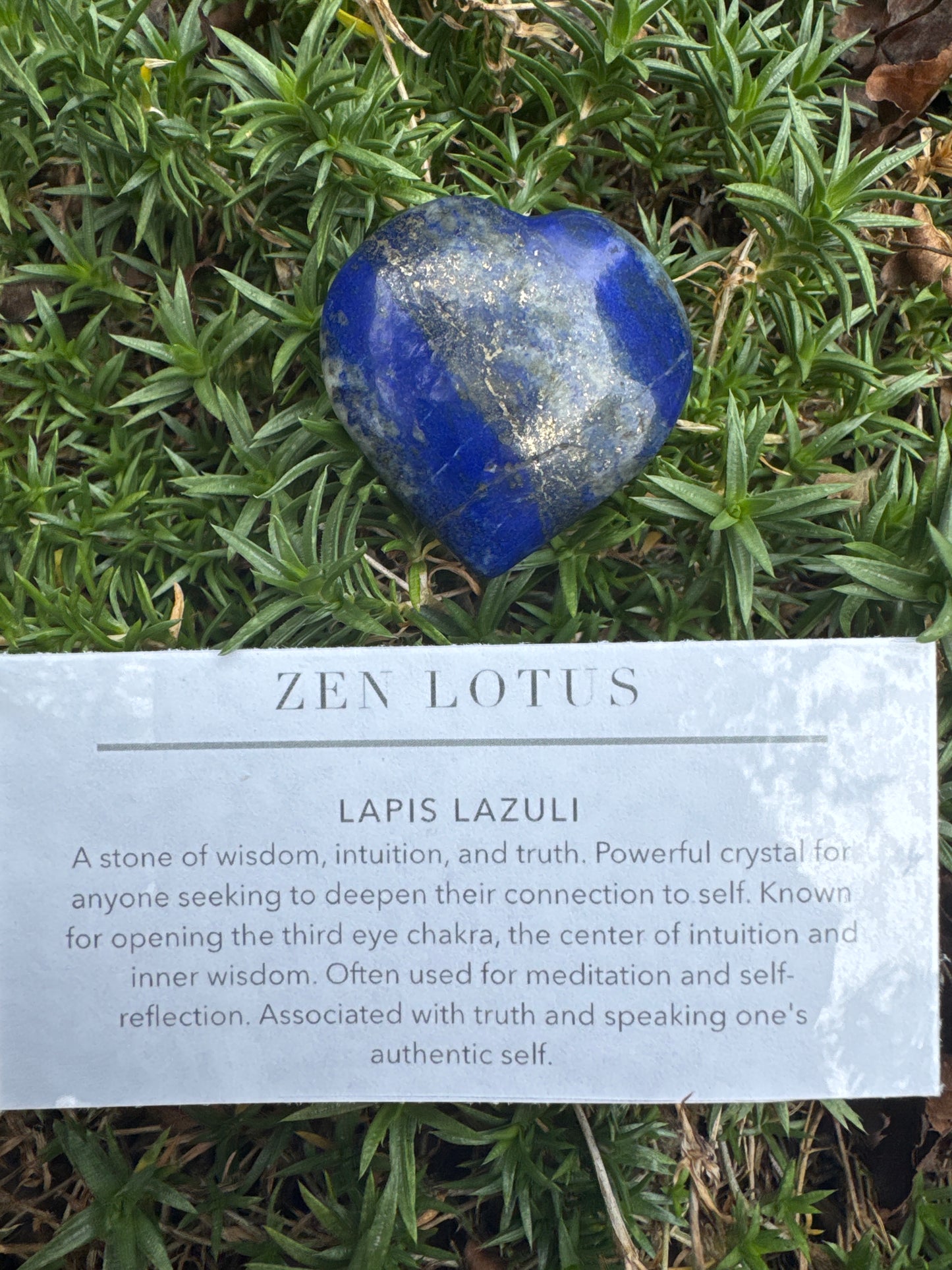 Lapis Lazuli Heart Crystal Car Clip