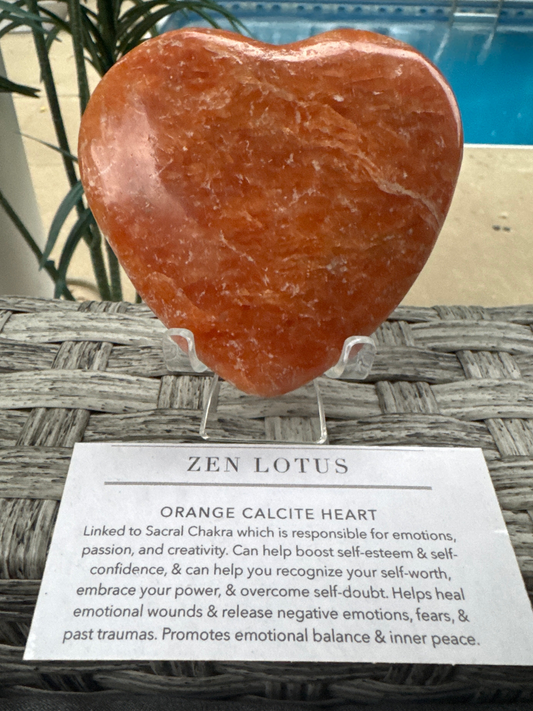 Orange Calcite Heart