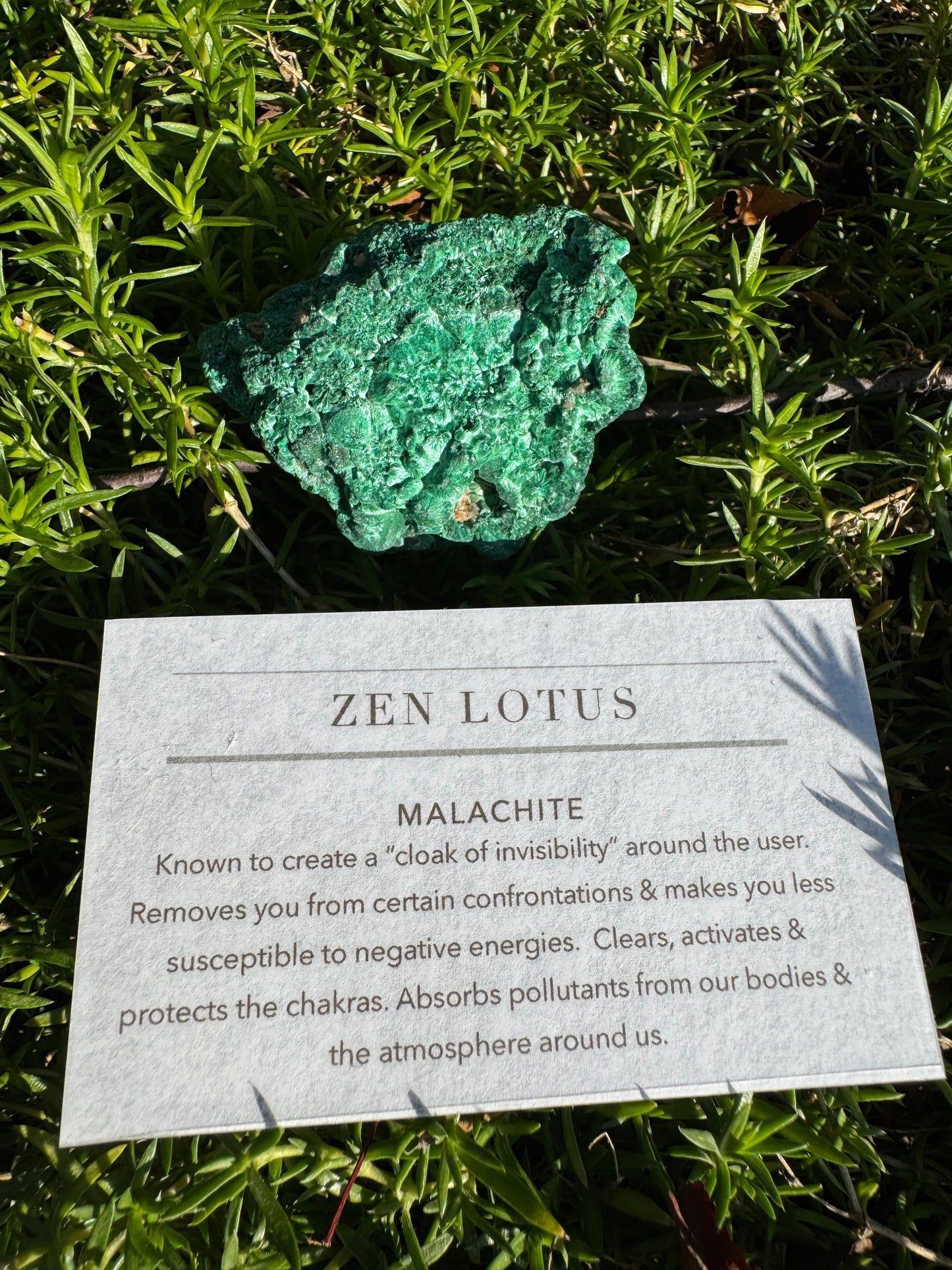 Malachite Crystal Car Clip
