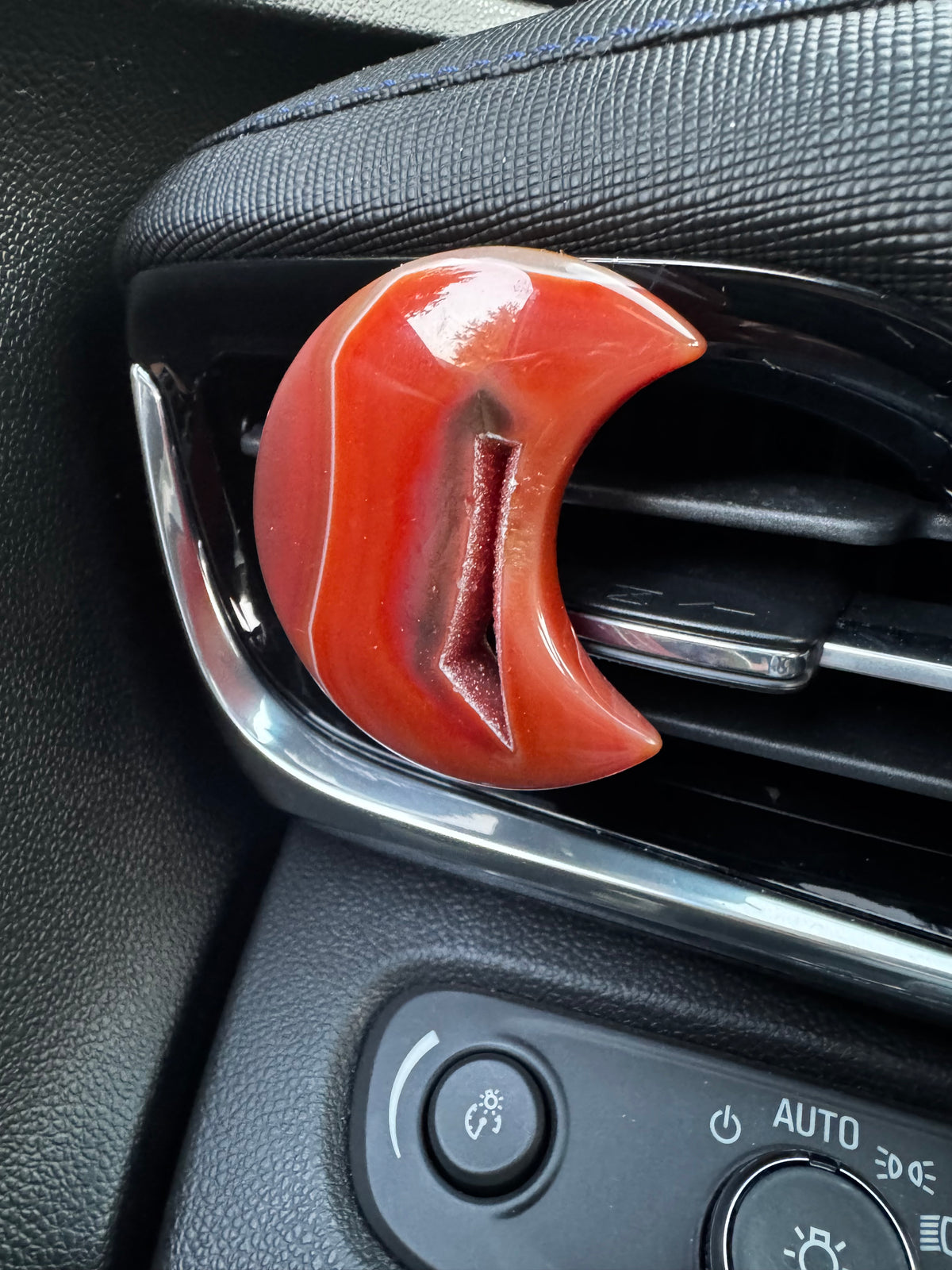 Carnelian Druzy Moon Crystal Car vent Clip