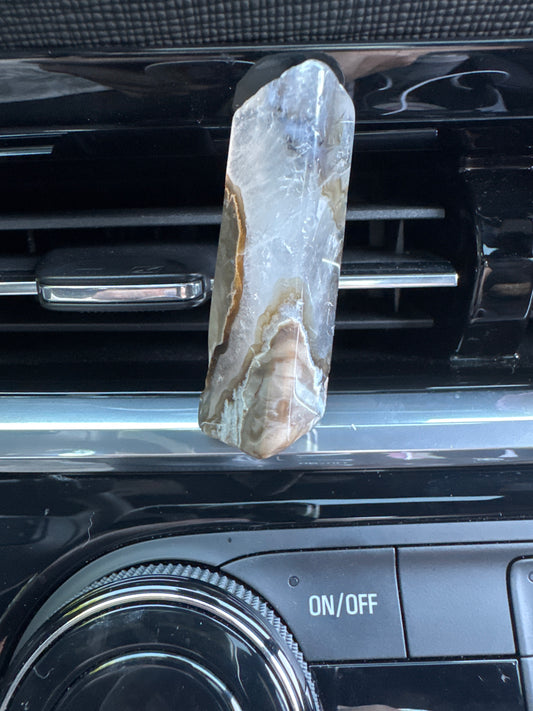 Volcanic Agate Crystal Car Clip