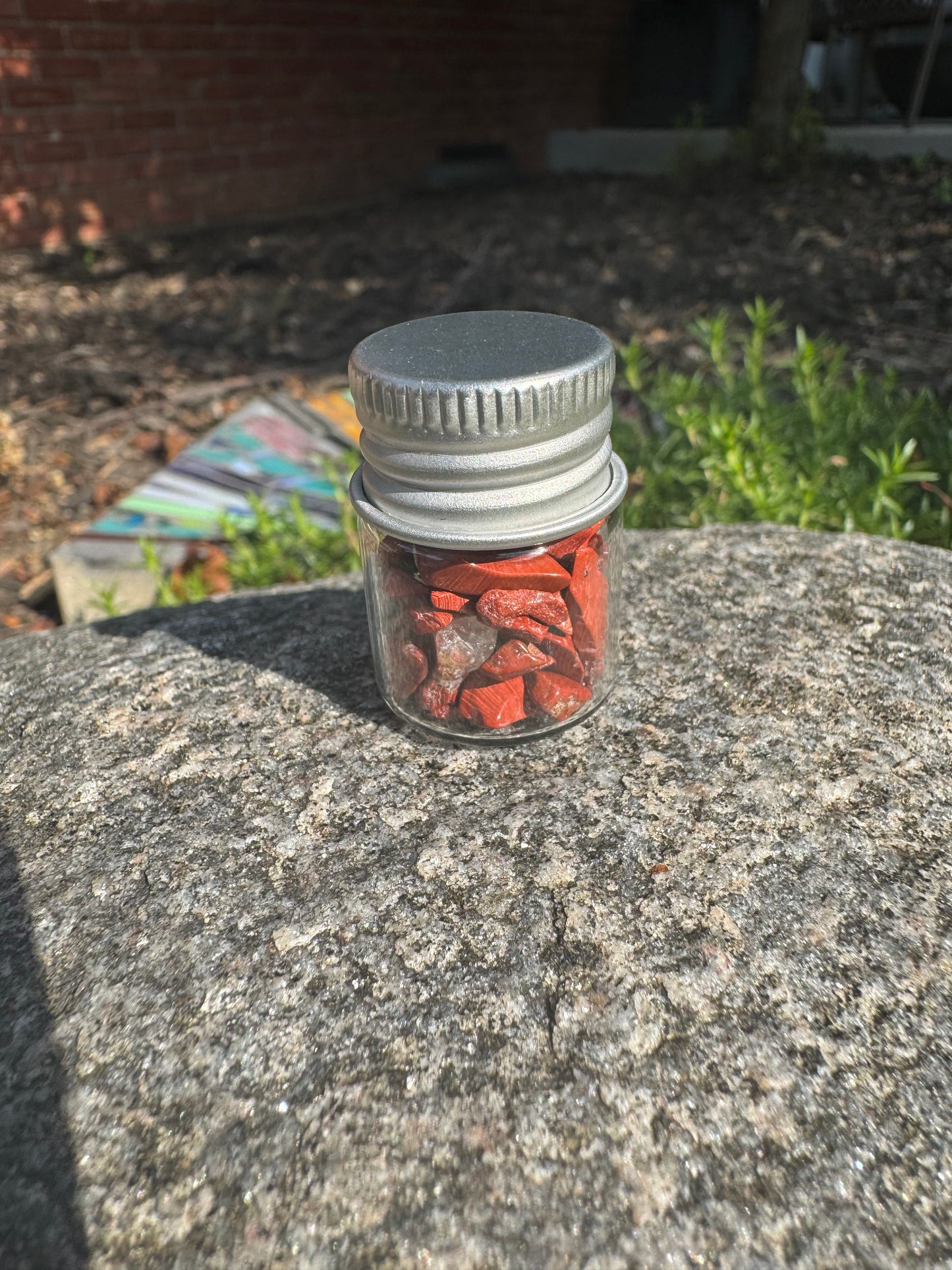 Crystal Wishing Bottle- Red Jasper