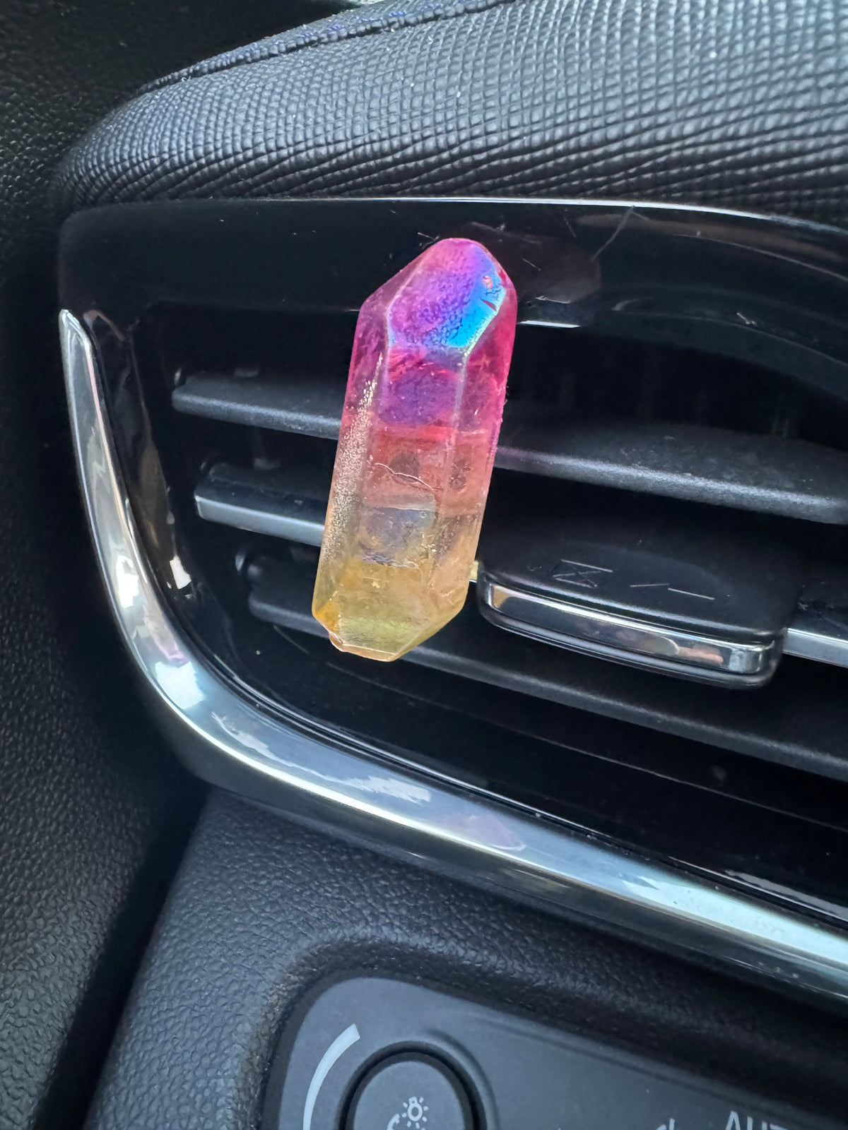 Aura Quartz Point Crystal Car Vent Clip (variety)