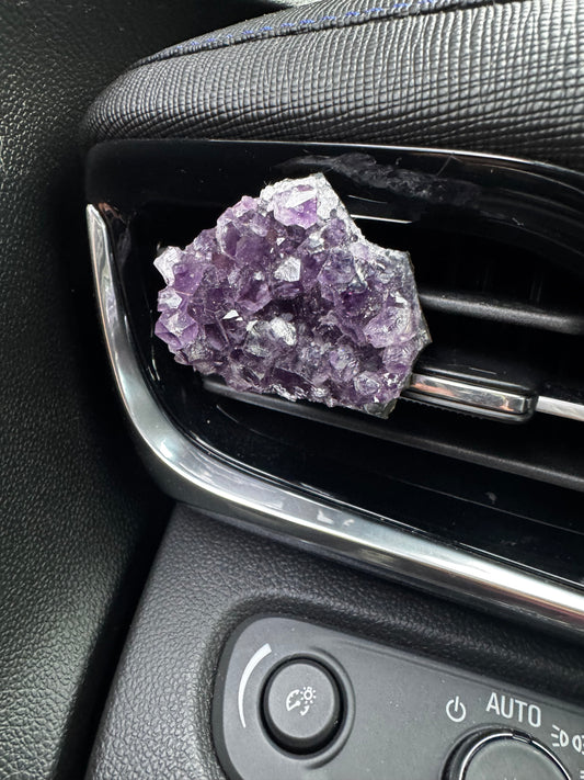 Amethyst Quartz Crystal Car Clip
