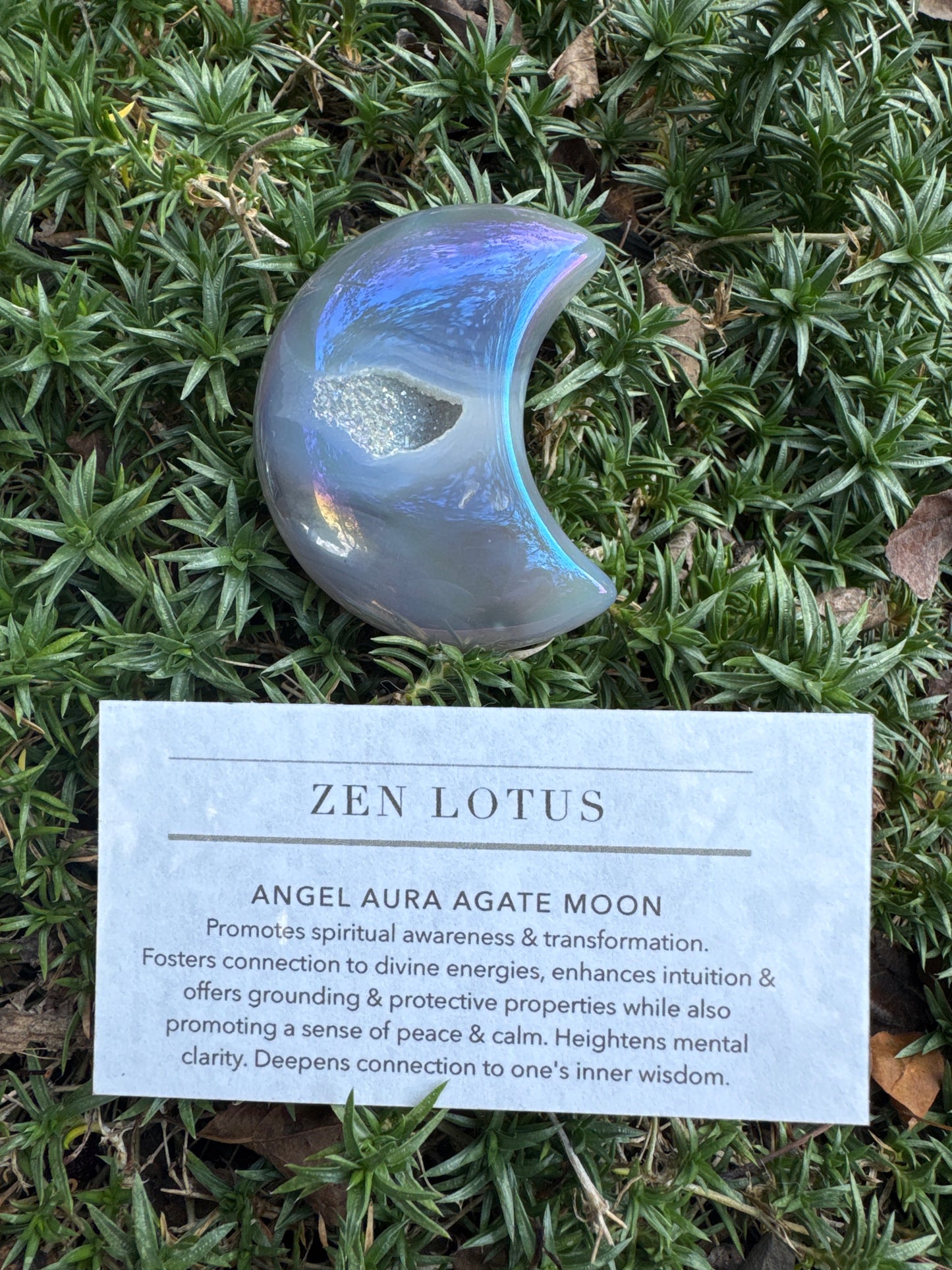 Angel Aura Druzy Moon Crystal Car Clip