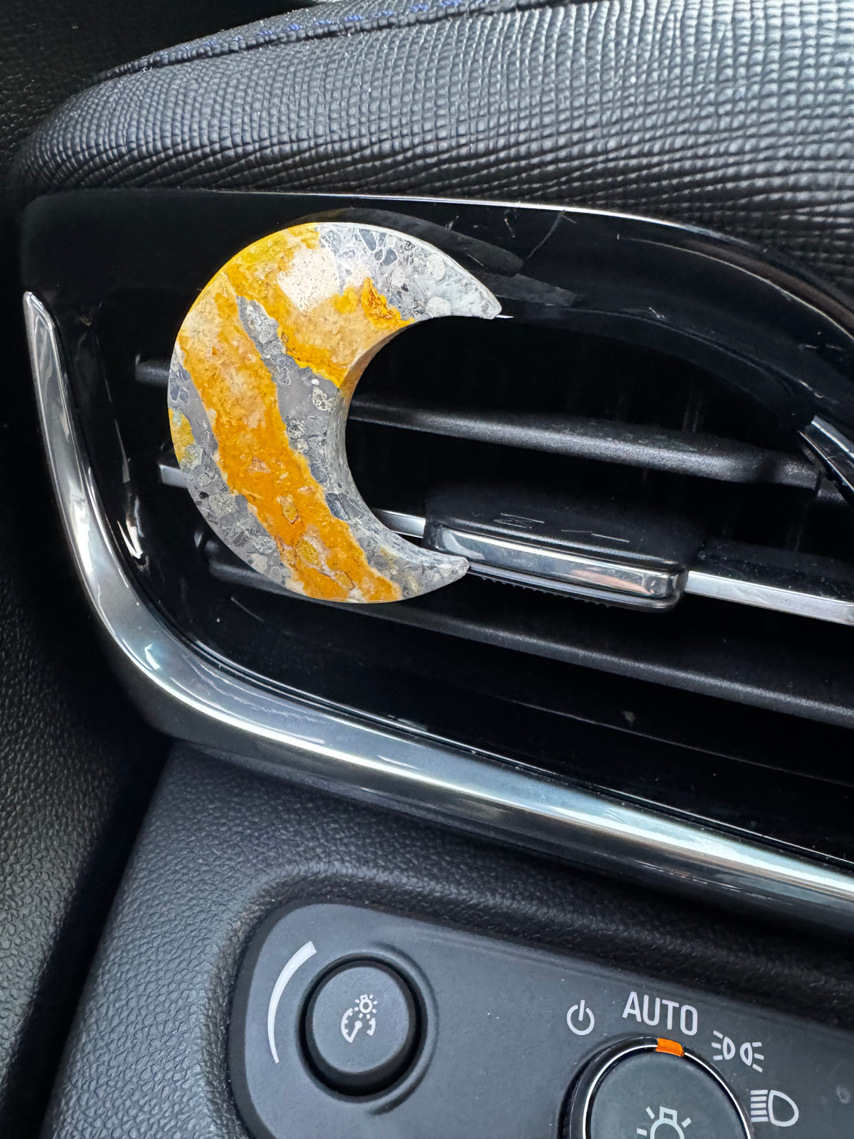 Bumblebee Jasper Moon Crystal Car Vent Clip