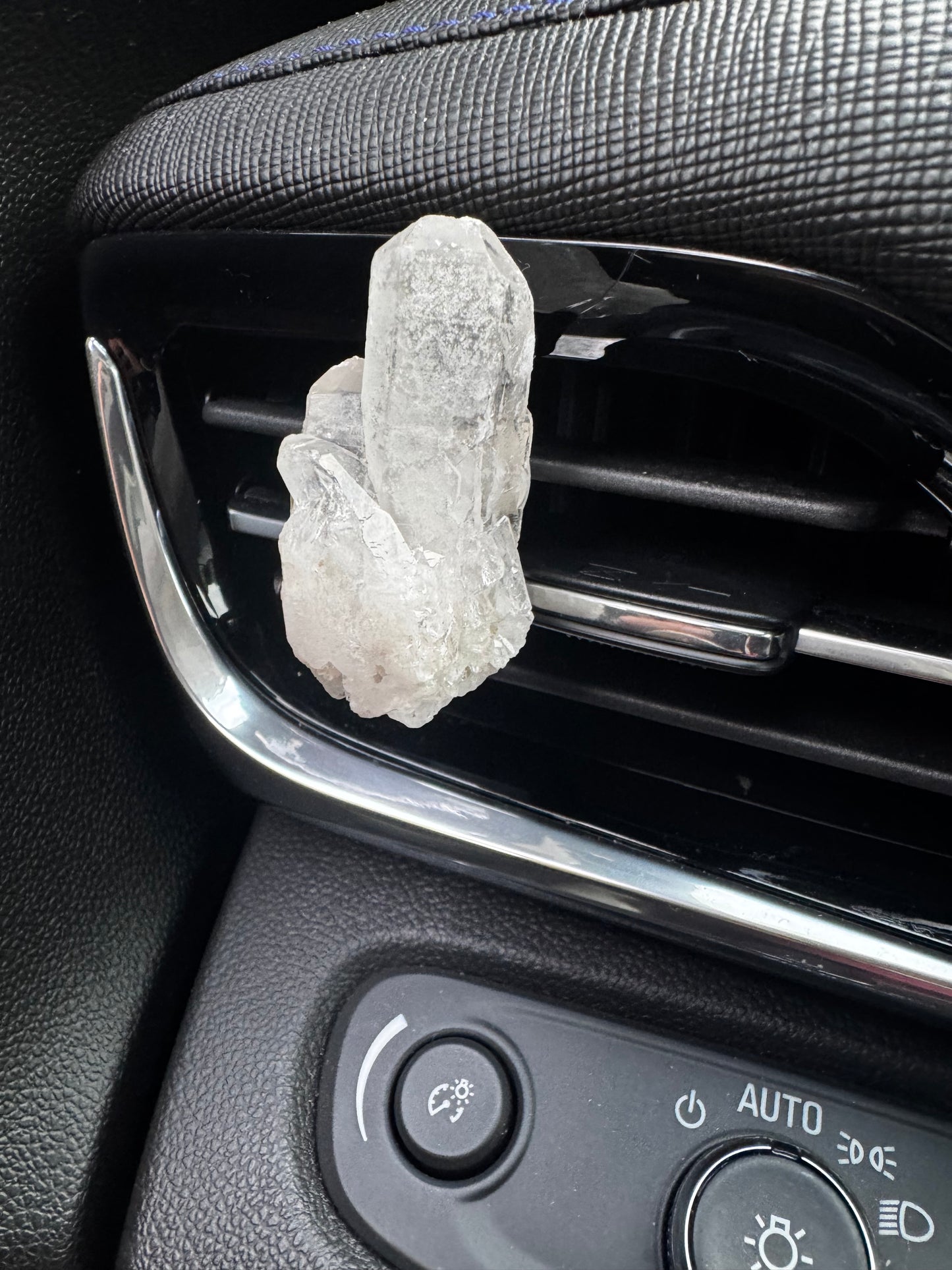 Clear Quartz Crystal Car Vent Clip (multiple styles)