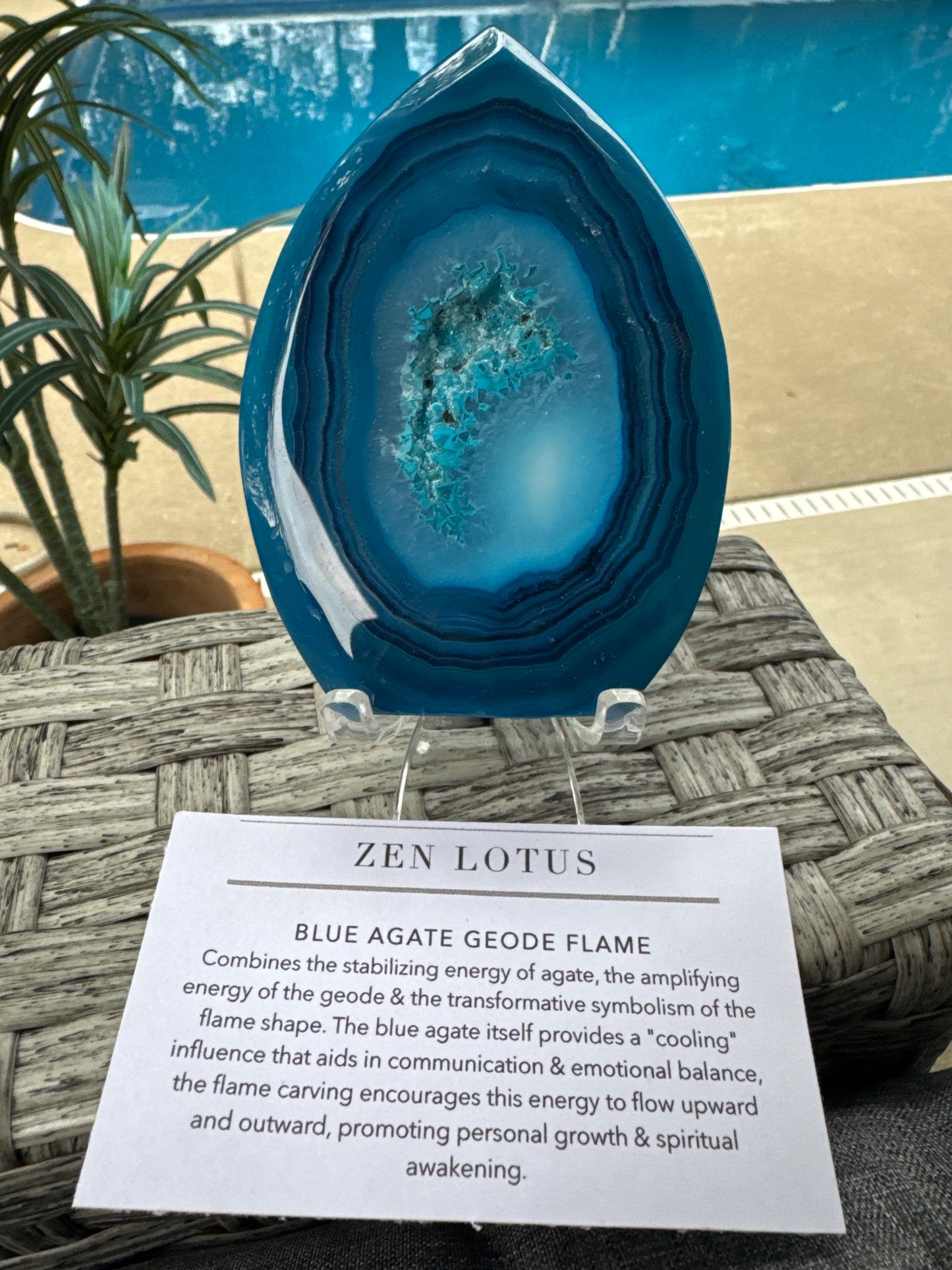 Blue Agate Geode Flame