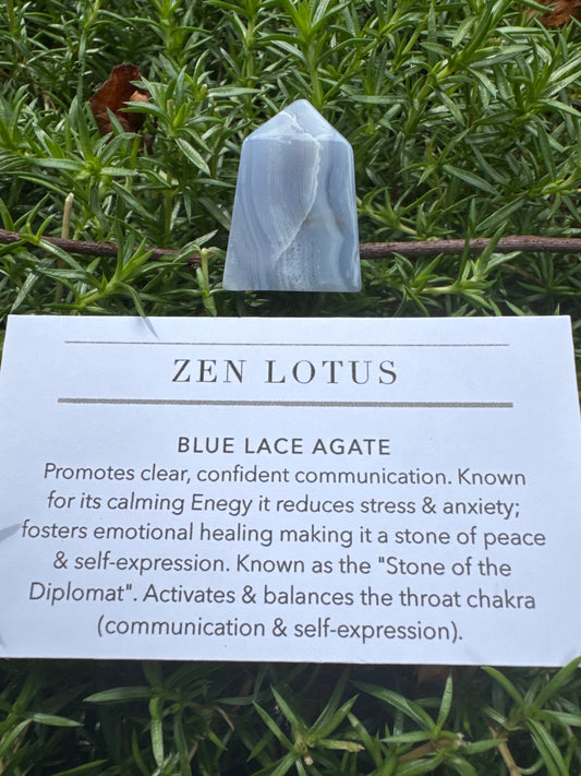 Blue Lace Agate Crystal Car Vent Clip