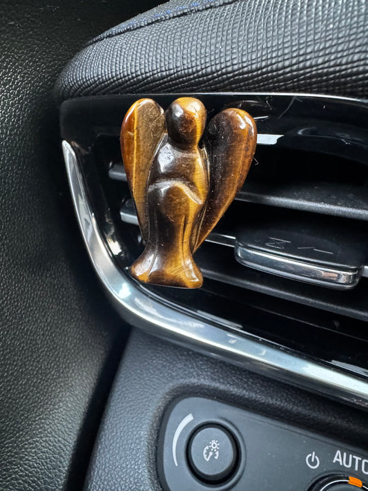 Tigers Eye Angel Crystal Car Vent Clip