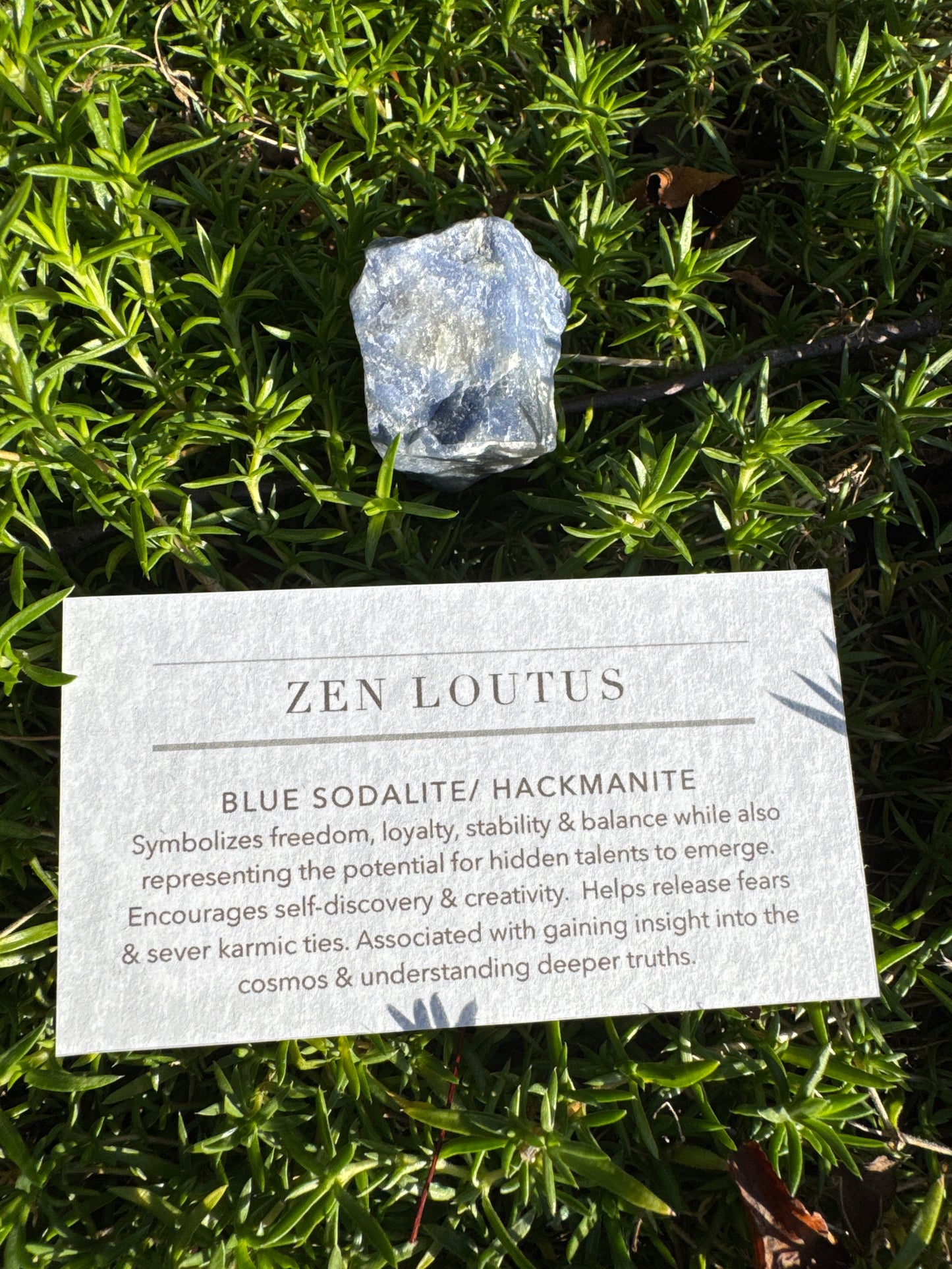 Blue Sodalite/Hackmanite Car Clip