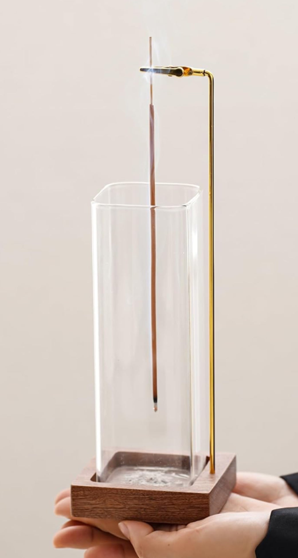 Incense Holder with Glass Ash Catcher