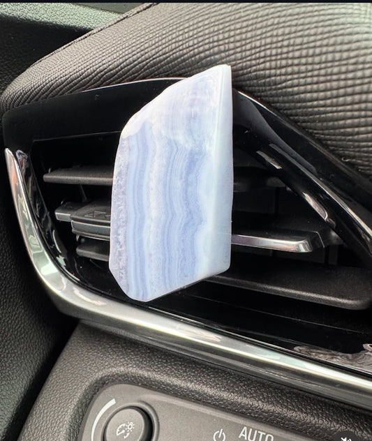 Blue Lace Agate Car Clip