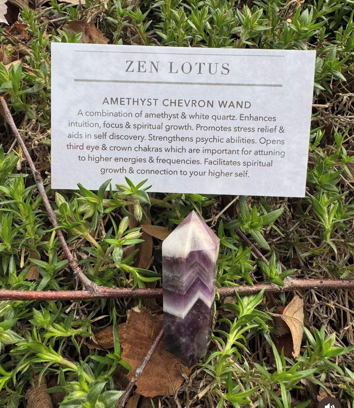 Amethyst Chevron Wand Crystal Car Clip