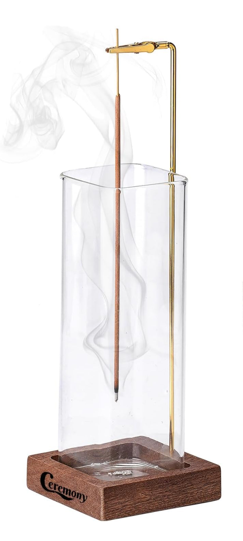 Incense Holder with Glass Ash Catcher